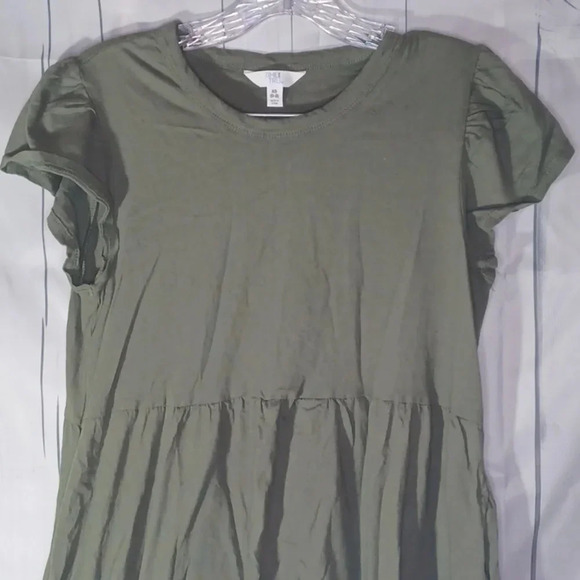 Time and Tru Olive Green Short Sleeve Dress - Picture 3 of 7